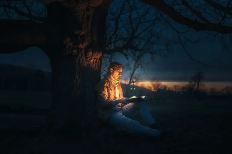 An old fairy-tale book by candlelight