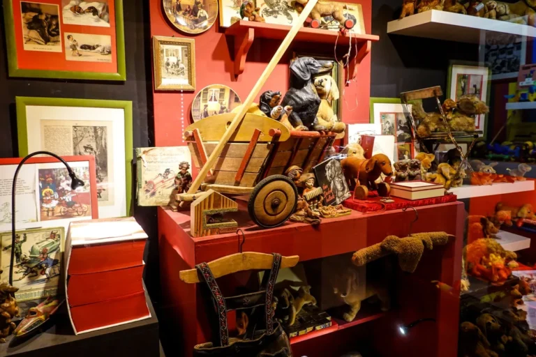 A collection of antique wooden toys