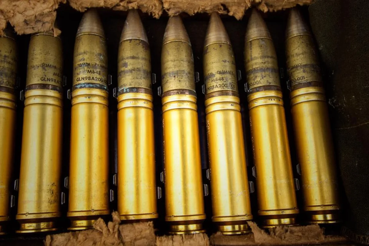 Rows of brass cartridges