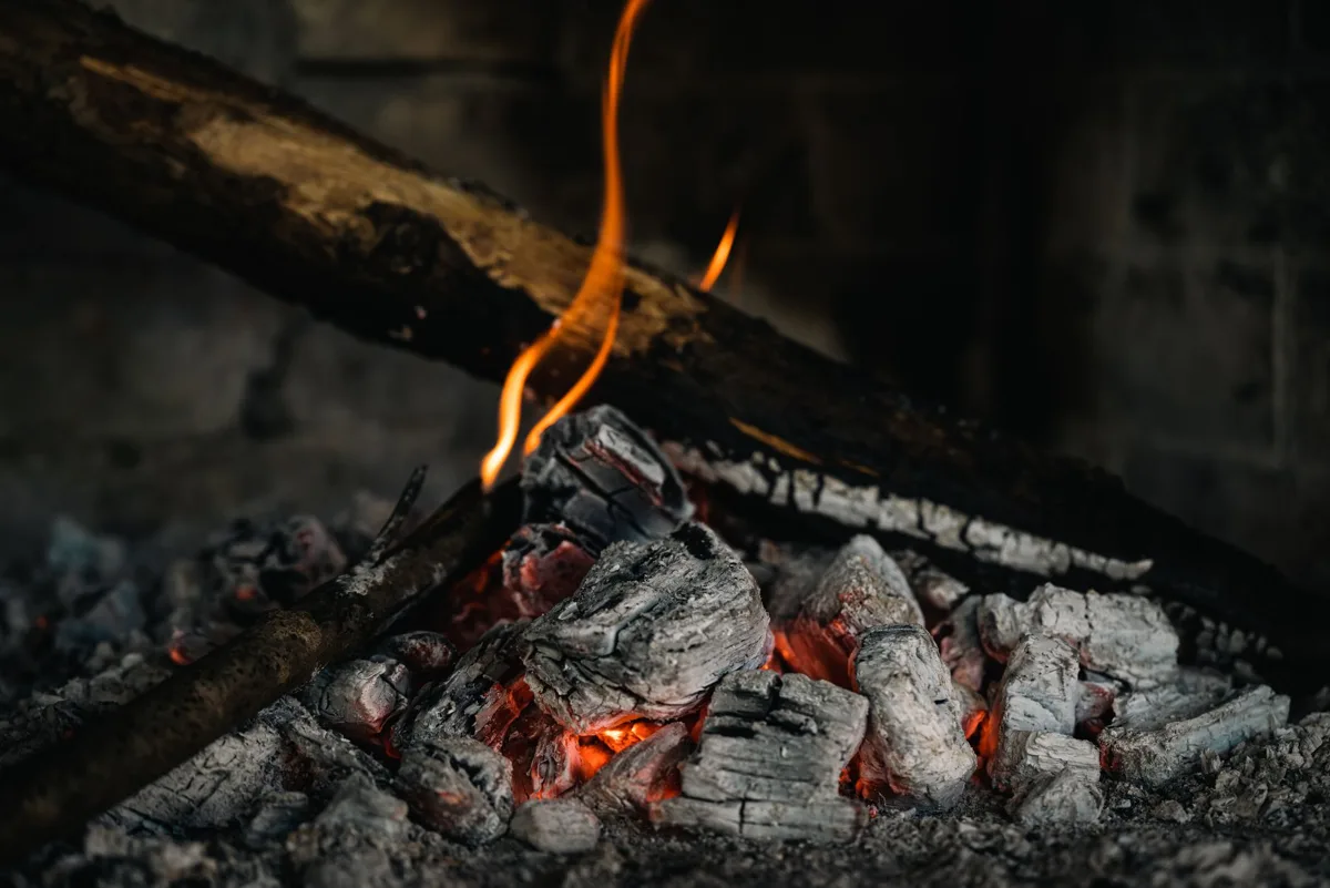 Ashes on a hearth