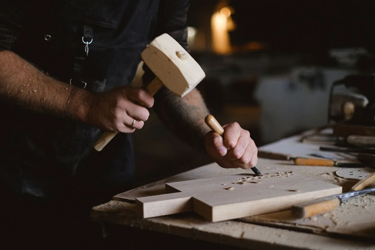 A woodcarving workshop