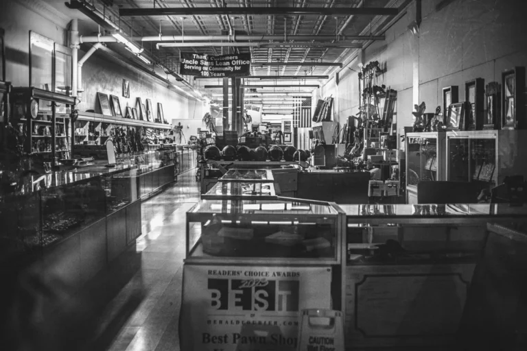 A vintage pawnshop sign
