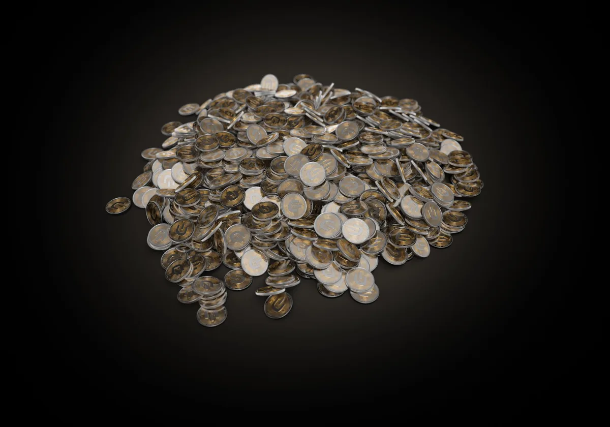 A pile of gold coins