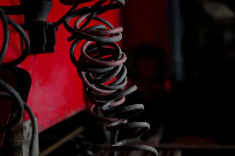 A metal coil spring