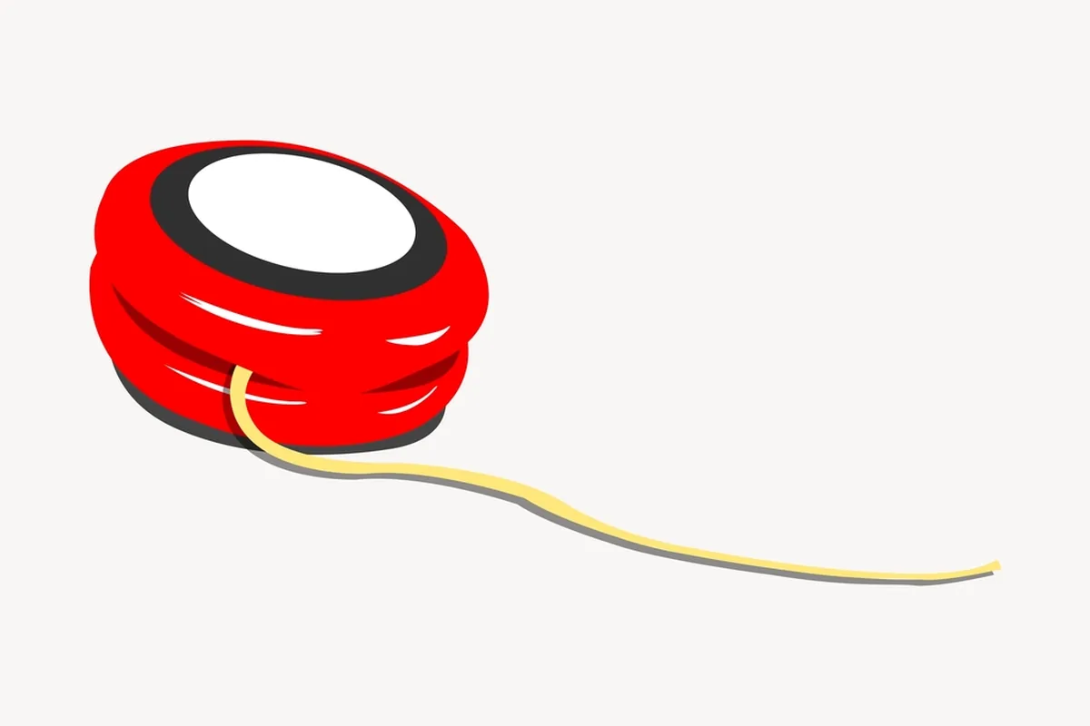 A red yo-yo and its string